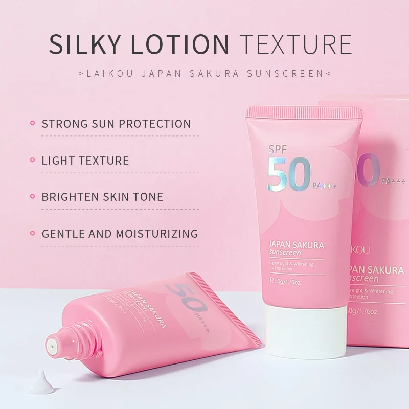 

Spf50 Sakura Sunscreen Cream Face UV Protector Solar Sun Blocker Isolation Lotion Hydrate Moisturizer Korean Sunscreen