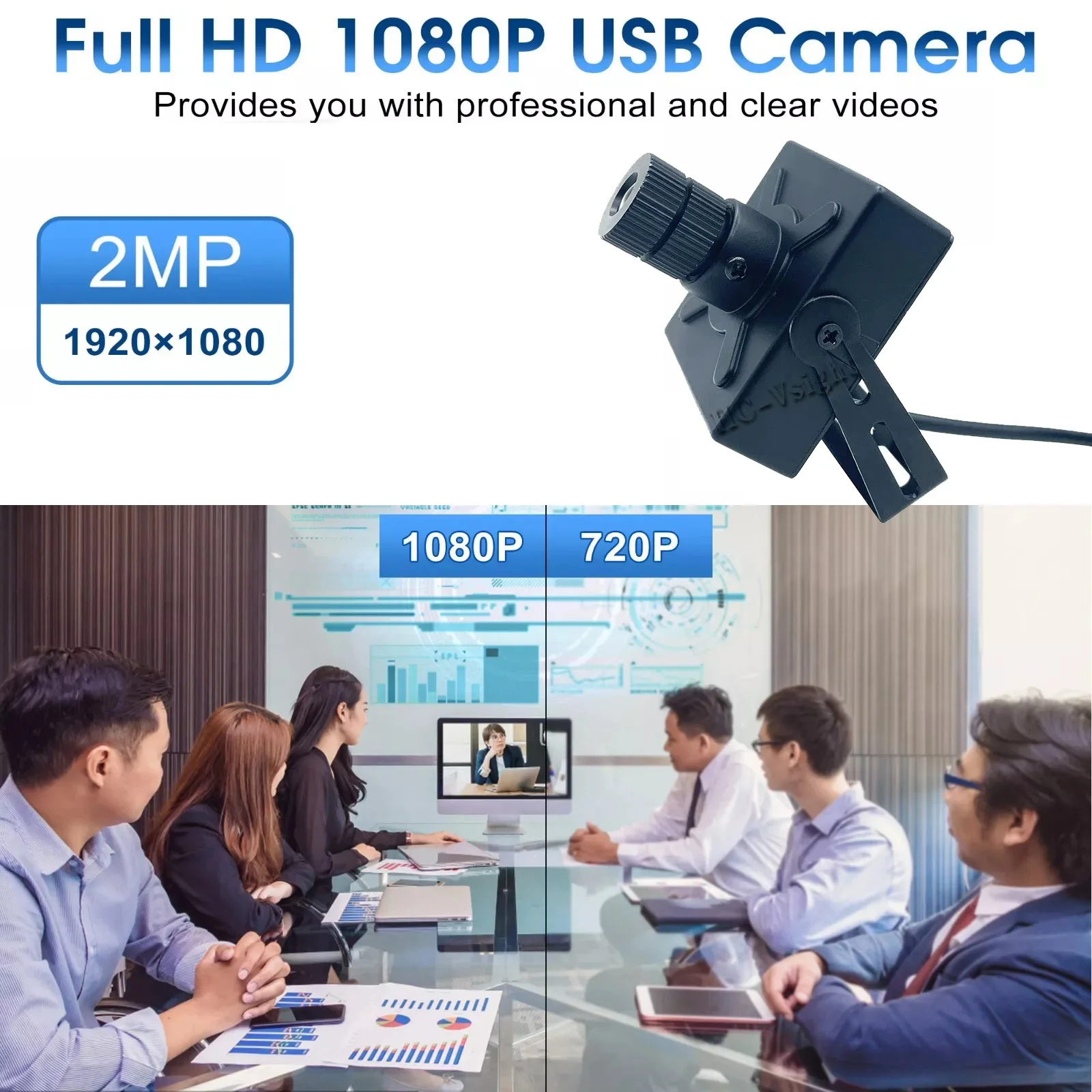 HD 1080P 41*41MM Telephoto Lens USB Camera  Mini CMOS UVC OTG 30fps  Plug and Play UVC Free Drive CCTV Camera