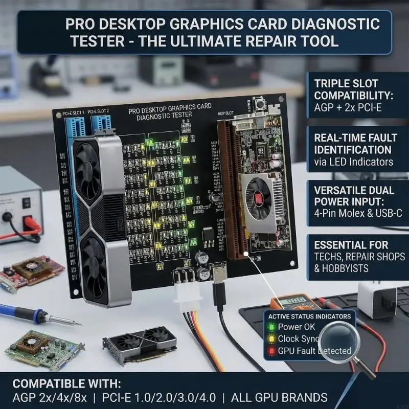 Compactly AGP PCIE Video Card Analyser For Quick Fault Identification Easy 83CF