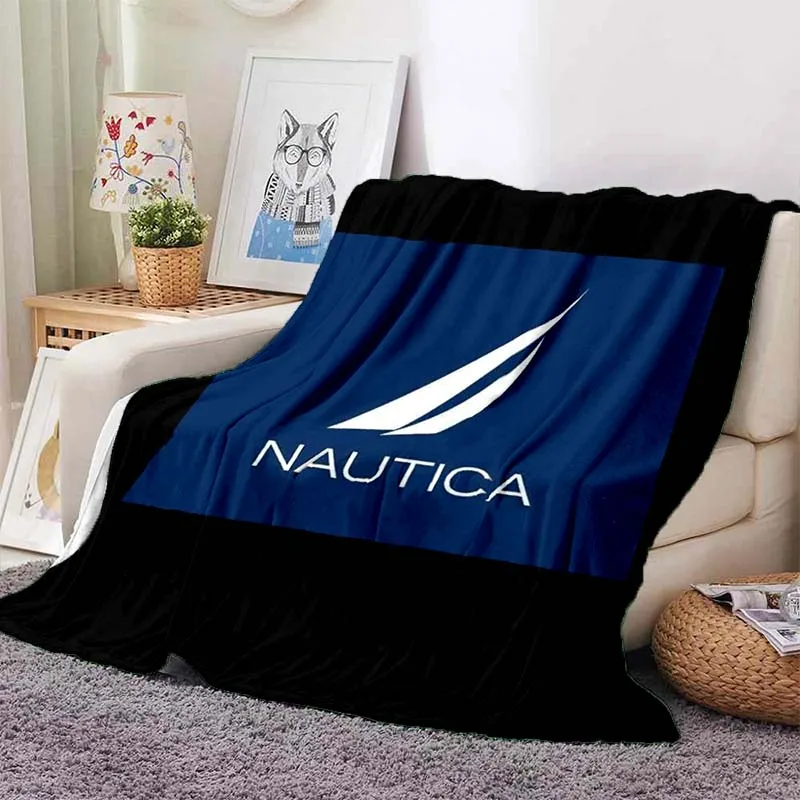 N-Nautica Nautical Anchor Print Flannel Blanket Ultra Soft Warm Throw For Couch Bedroom Living Room Indoor Home Decor Gift 5