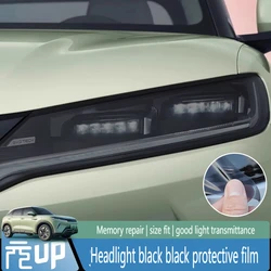Car Front Headlamp Film for BYD Yuan UP Smoked Black TPU Transparent Film Headlight Trim Strips Car Accessories