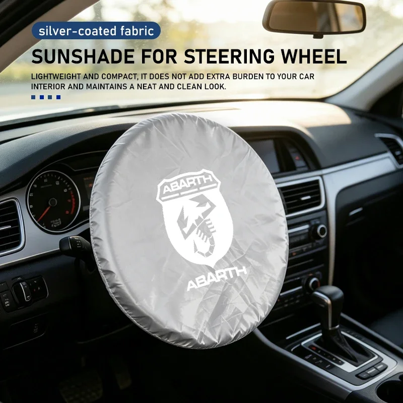 Auto Steering Wheel Sun Shade Cover Foil Insulation Protector Guard for Abarth 595 695 500 Tipo Punto Spider