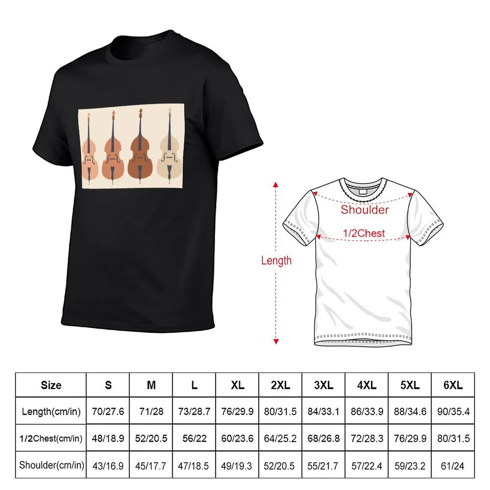 Terracotta Double Basses T-Shirt man clothes boys animal print black t-shirts for men