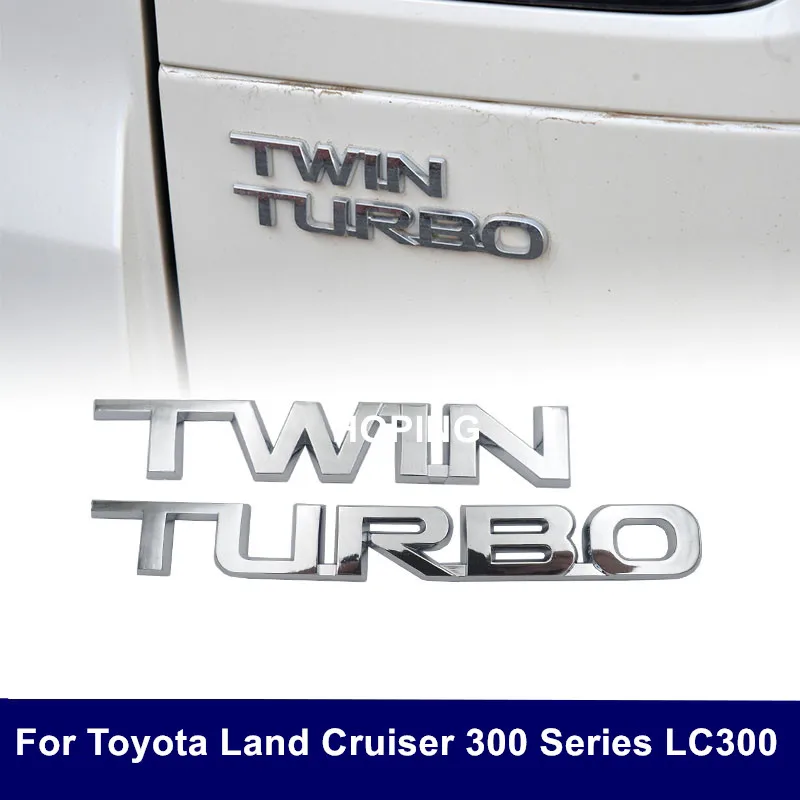 Hoping Twin Turbo Letter Sticker For Toyota Land Cruiser 300 2022 Back Mark set Decoration Accessories LC300 ABS Tailgate emblem