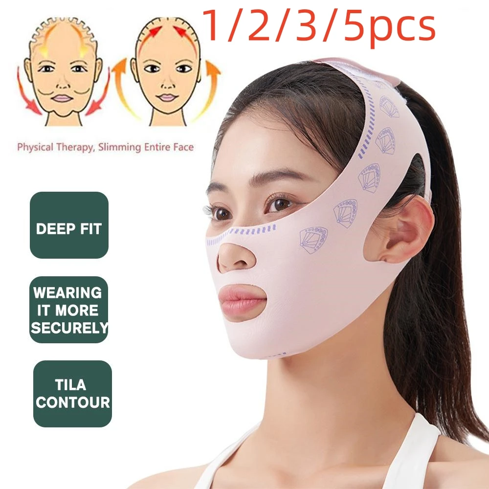 2PCS Chin Cheek Slimming Bandage V Shaper V Line Lifting Mask Face Lifting Anti Wrinkle Strap Band Sleeping Mask Beauty Care