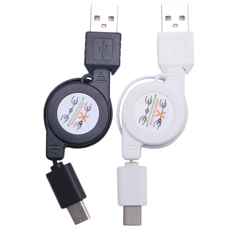 USB Type C Cable, Retractable USB C to USB Charging Cable RetractableType C/Fast USB Charger Cord for Cellphone PC DropShipping