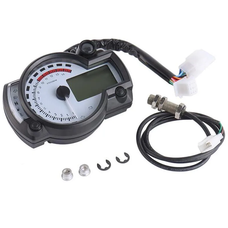 Adjustable LCD Digital Universal Tachometer 2 Colors Backlight Motorcycle Speedometer Odometer MAX 199KM/H