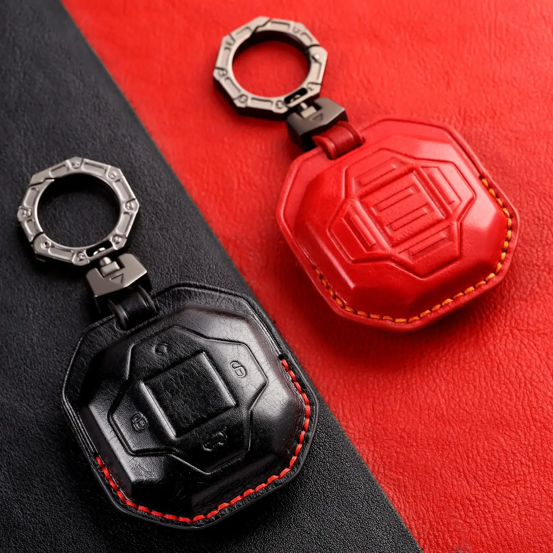 

1pc Handmade Luxury Leather Car Key Cover For Chery Jetour Traveler 2023 2024 Keyring Shell Case Fob Holder