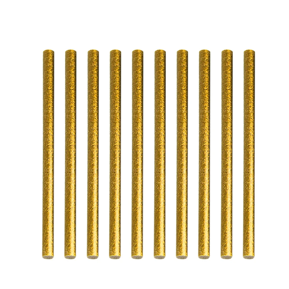 100Pcs Colorful Hot Melt Glue Sticks 7x100mm Golden Resin Material High Strength Aging Resistance for Electronics Fiber Fixation