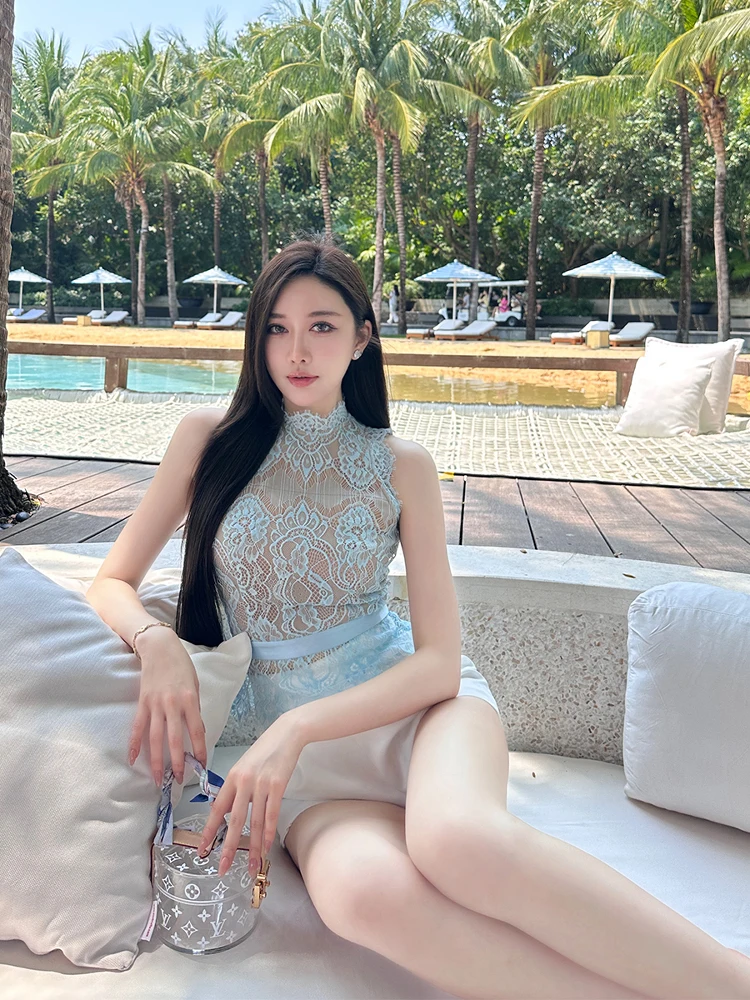 

Топ с кружевным воротником-стойкой и воротником-стойкой, цветная футболка для похудения, ацетатная ткань, дышащая летняя модная женская одежда irt