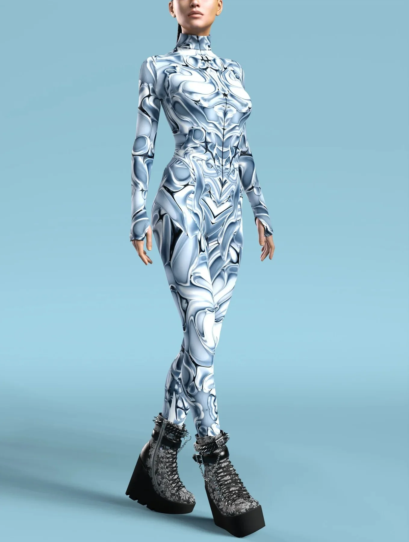Damen Herren Muskel-Mensch Wüste Dazzle in Sieben Farben 3D-Druck Verkleidungs-Jumpsuit Halloween-Party Cosplay-Kostüme Outfit – Detail 18