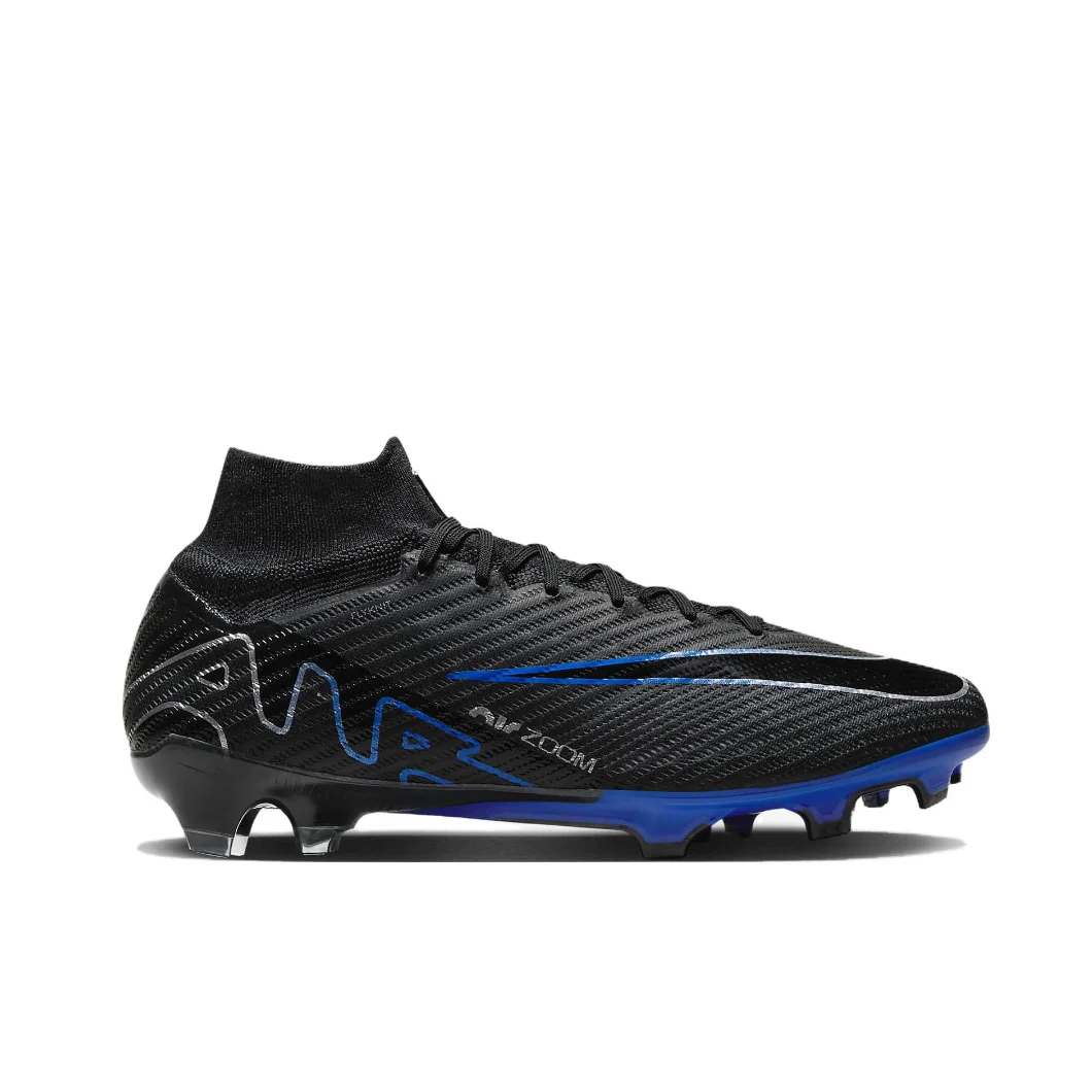 Nike Mercurial Superfly 9 Elite FG Men's Soccer Cleats Comfortable Grip and Slip Resistant Black, Blue and White Colorway