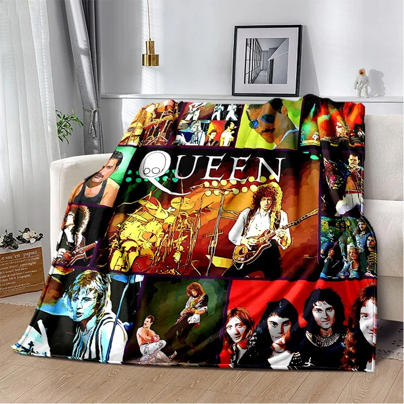 2025 Classics Queen-Rock-Band Freddie Blanket,Soft Throw Blanket for Home Bedroom Bed Sofa Picnic Travel Office Cover Gifts Kids