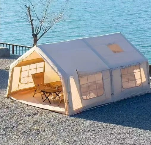 The latest 17.2 square meters, large two-room removable door double-layer four-season inflatable tent outdoor family camping