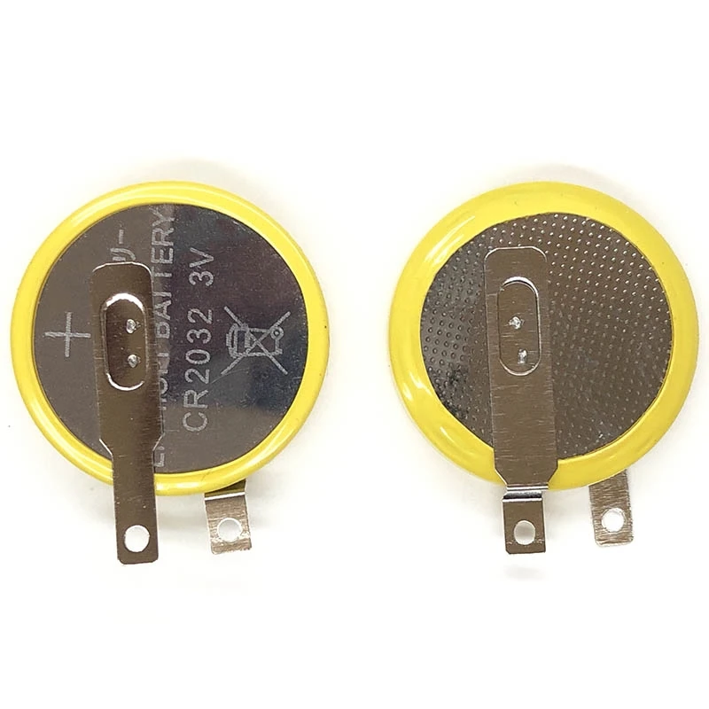 2pcs/lot CR2032 3V Coin Cell Batteries Button 2032 Battery Factory 210mAh Tabs Solder Foot Soldering Welding Battery.