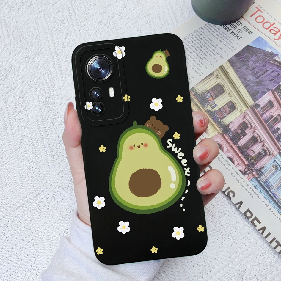 Phone Cases For Xiaomi 12 Pro 12T Pro 5G Liquid Silicone Soft TPU Flower Shockproof Back Cover For Xiaomi 12 Ultra Fundas Bumper