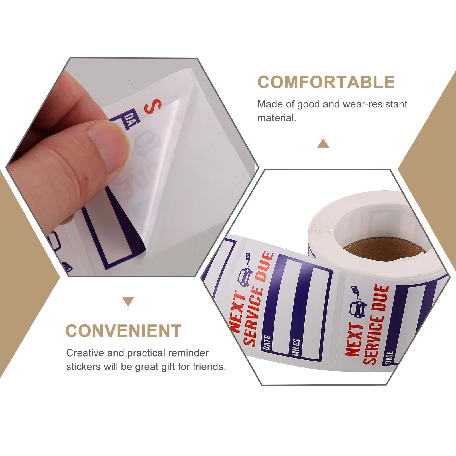 Oil Change Service Label Removable Labels Engine Changing Car Sticker Copperplate Stickers Practical Due Waterproof