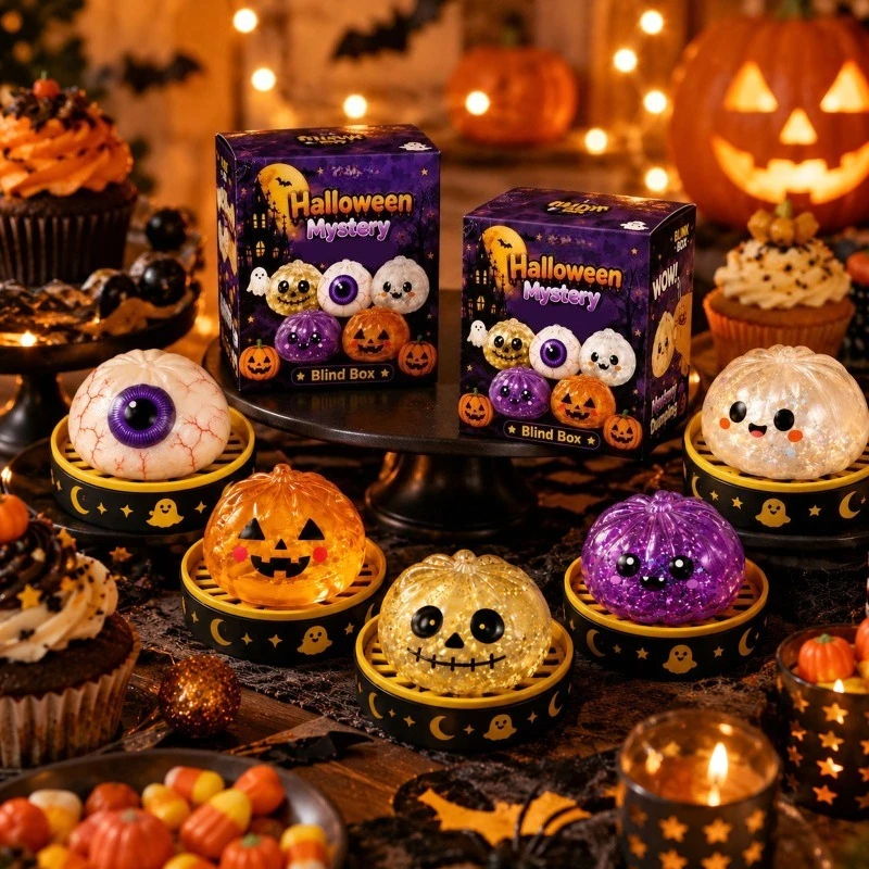 blind-box-halloween-pumpkin-pinch-fun-series-ghost-decompression-slow-rebound-fun-cute-toy-simulation-bun-pinch-fun