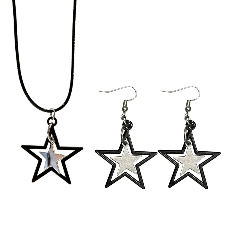 Punk Hip Hop Star Charm Earring Unique Star Earring Eye Catching Choker 3XUA