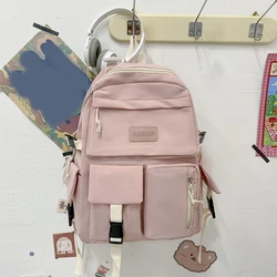 New Fashion Student High Capacity Waterproof College Backpack Trendy Girls Canvas Shoulders School Bags Boy Travel Book Bag