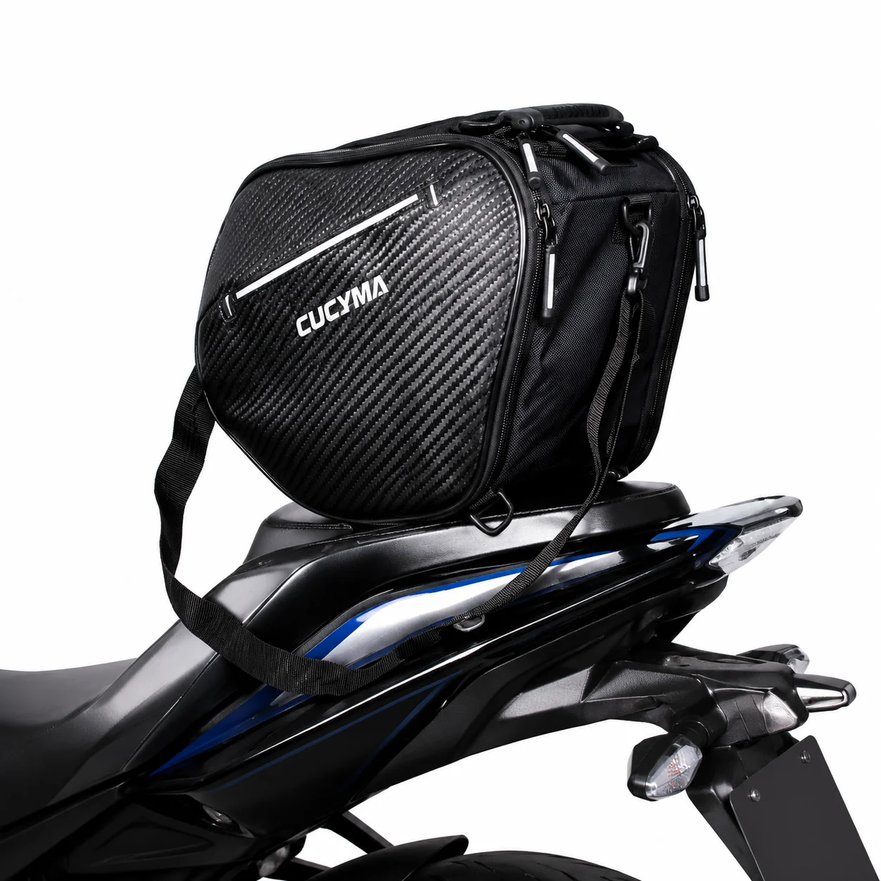 CUCYMA Motorcycle Scooter Footboard Bag 25L Water Resistant Front Storage Luggage with Shoulder Strap and Rain Cover