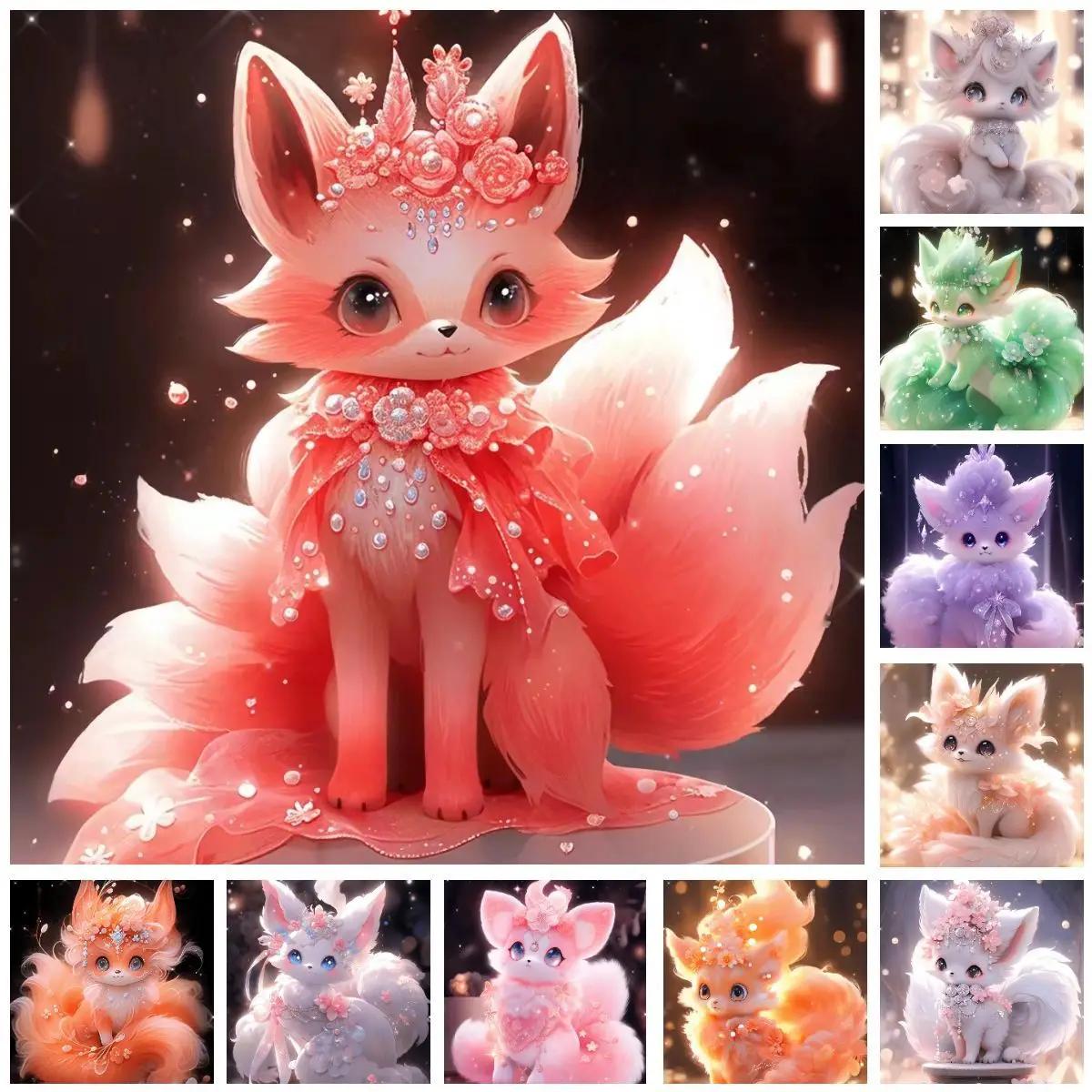 

New Creative Nine Tailed Fox Fairy Car Pendant, Twelve Constellation Series Acrylic Home Decoration Pendant