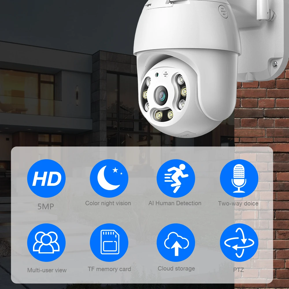 Imagem -02 - Câmera de Vigilância ip ao ar Livre sem Fio V380 Pro Câmera Cctv Impermeável Casa Inteligente Áudio 2mp Wifi Segurança 2mp