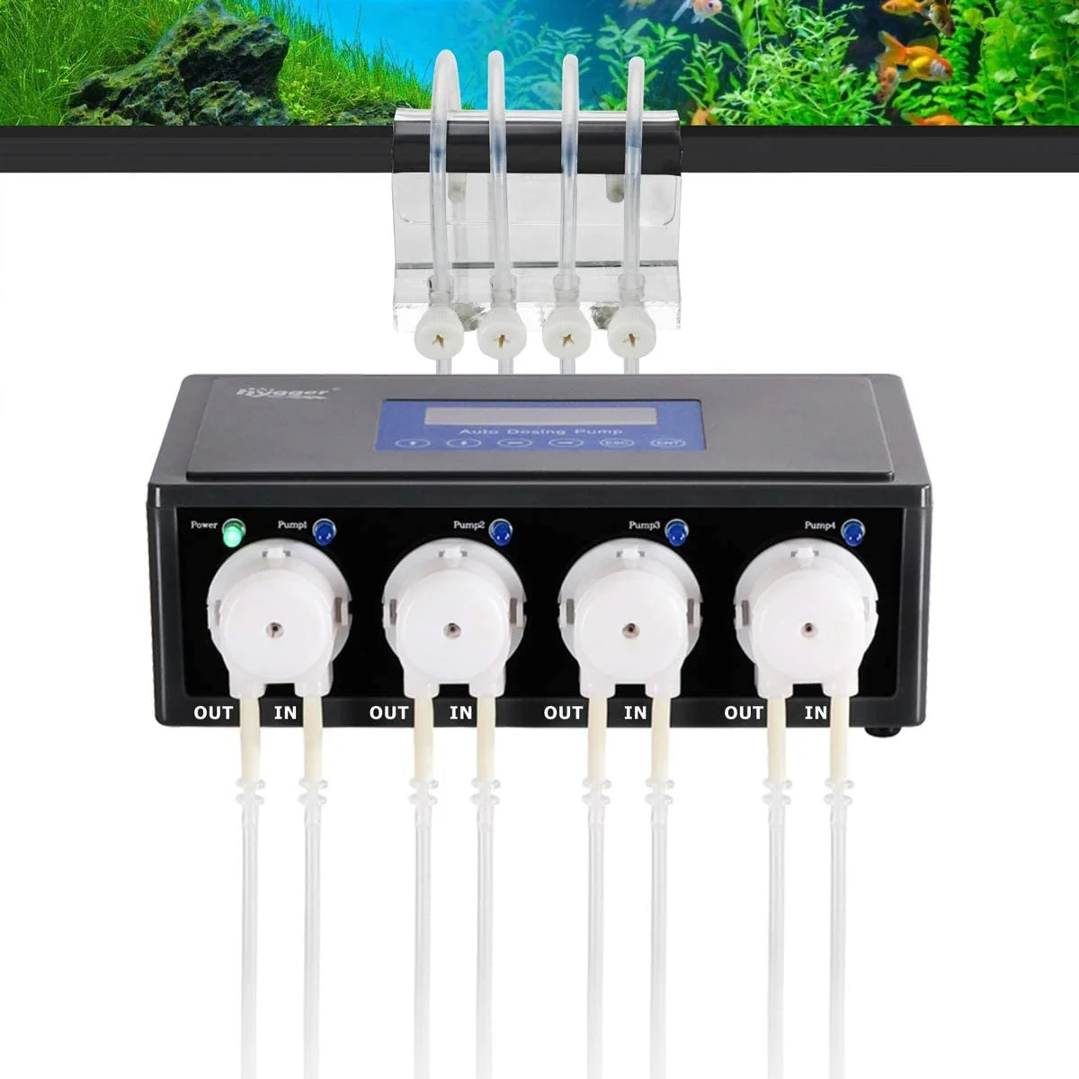 Auto Aquarium Water Pump Peristaltic Liquid Pump Upgrade The Dosing Pump 4 Stable Anti-Vibration Feet At The Bottom