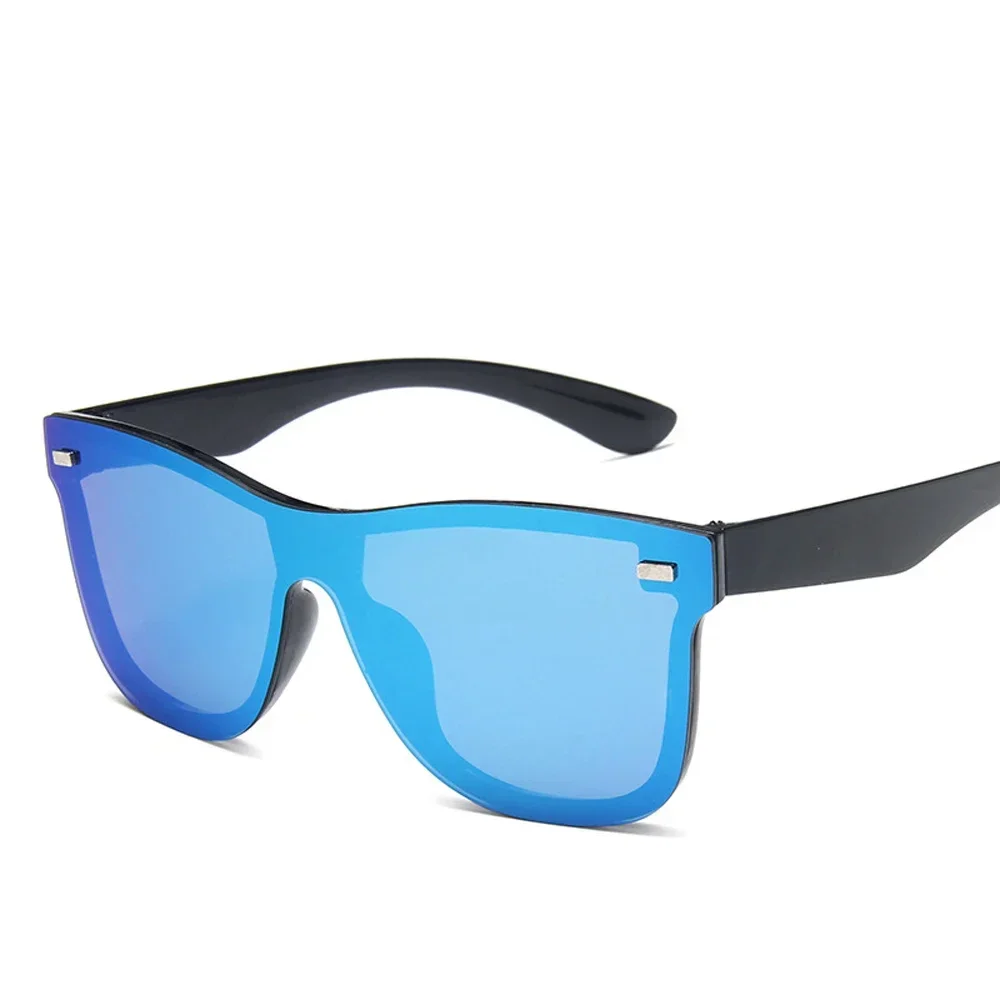 New Fashion Sunglasses One piece Trend Personality Eyeglass Brand Design Protection Reflective Frameless Sunglassess UV400 image 4
