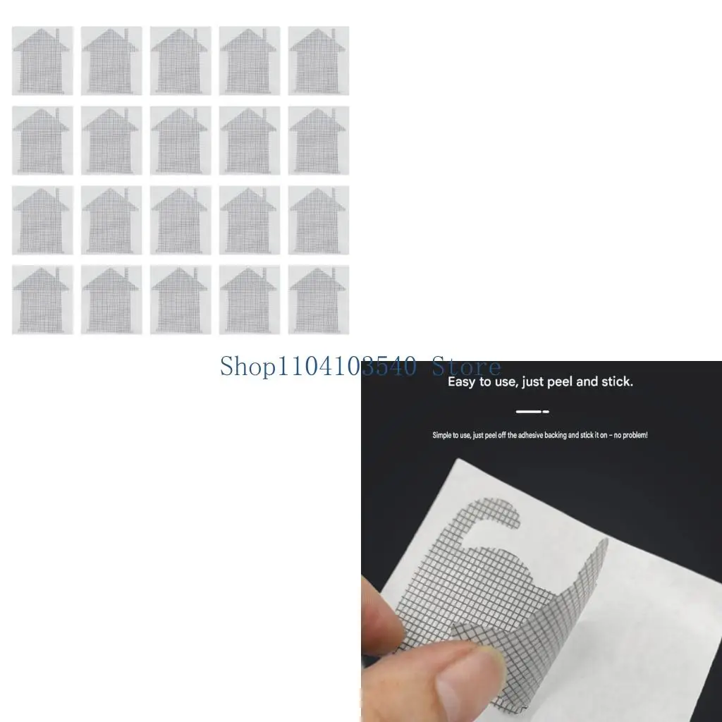 02DC Glass Fiber Screen Repair Cover 20-Count Adhesive Set for Home Screen Care, Porch Areas and Daily Use Plus Value