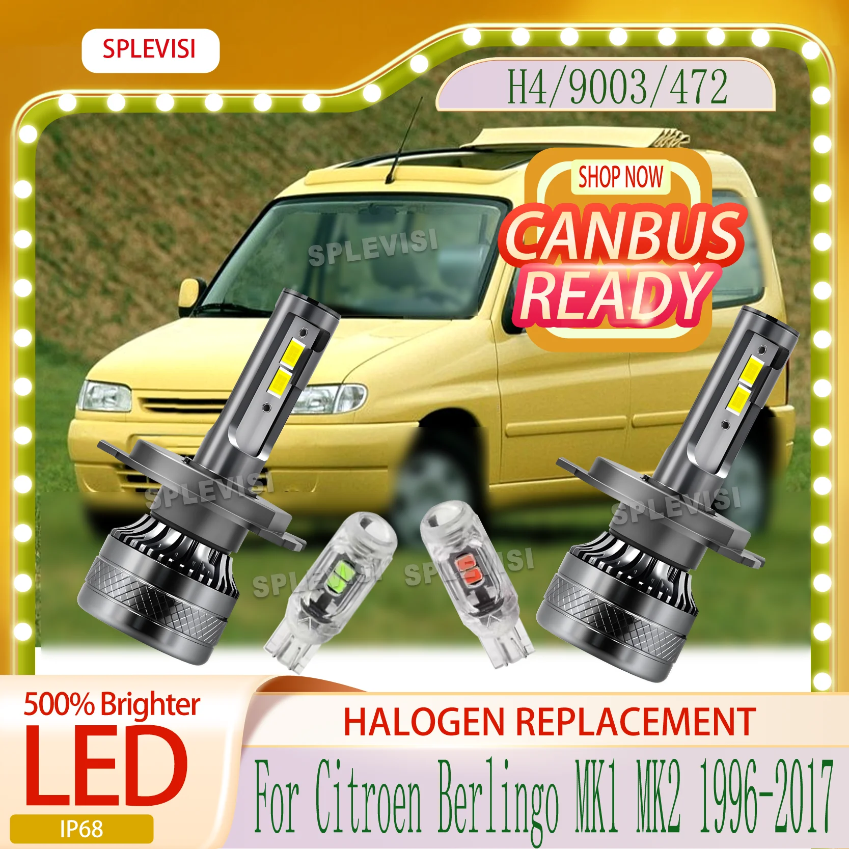 

LED light brighter and more efficient light production FOR Citroen Berlingo MK1 MK2 1996 1997 1998 1999 2000 2001 2002-2017