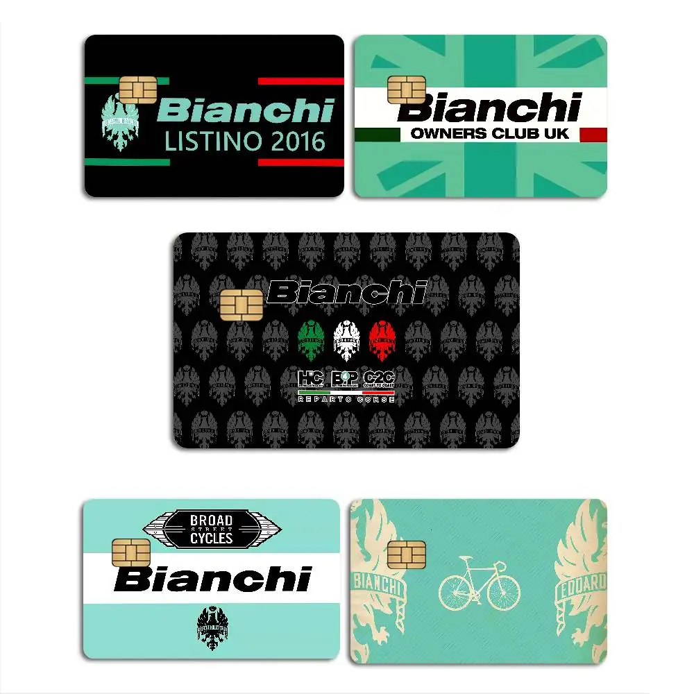 B-Bianchi Bike Diy Credit Debit Card Sticker Party Sticker Decoration Waterproof Small Chip Card Skin Sticker