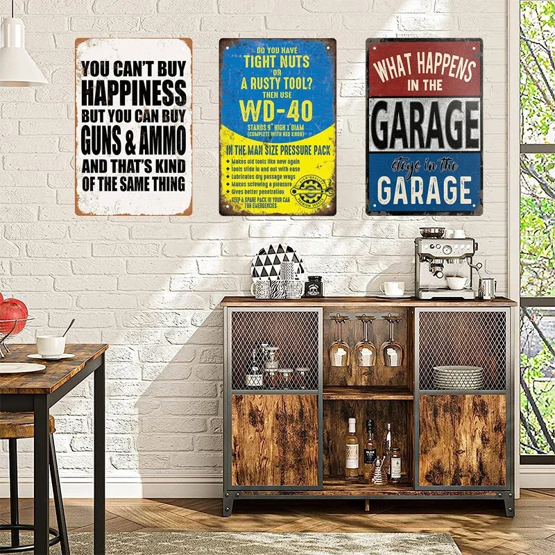 Garage Signs Man Cave Vintage Plaque My Rules Retro Metal Plate Funny Simply Saying Wall Decor Best Gift For Husband Custom Gift