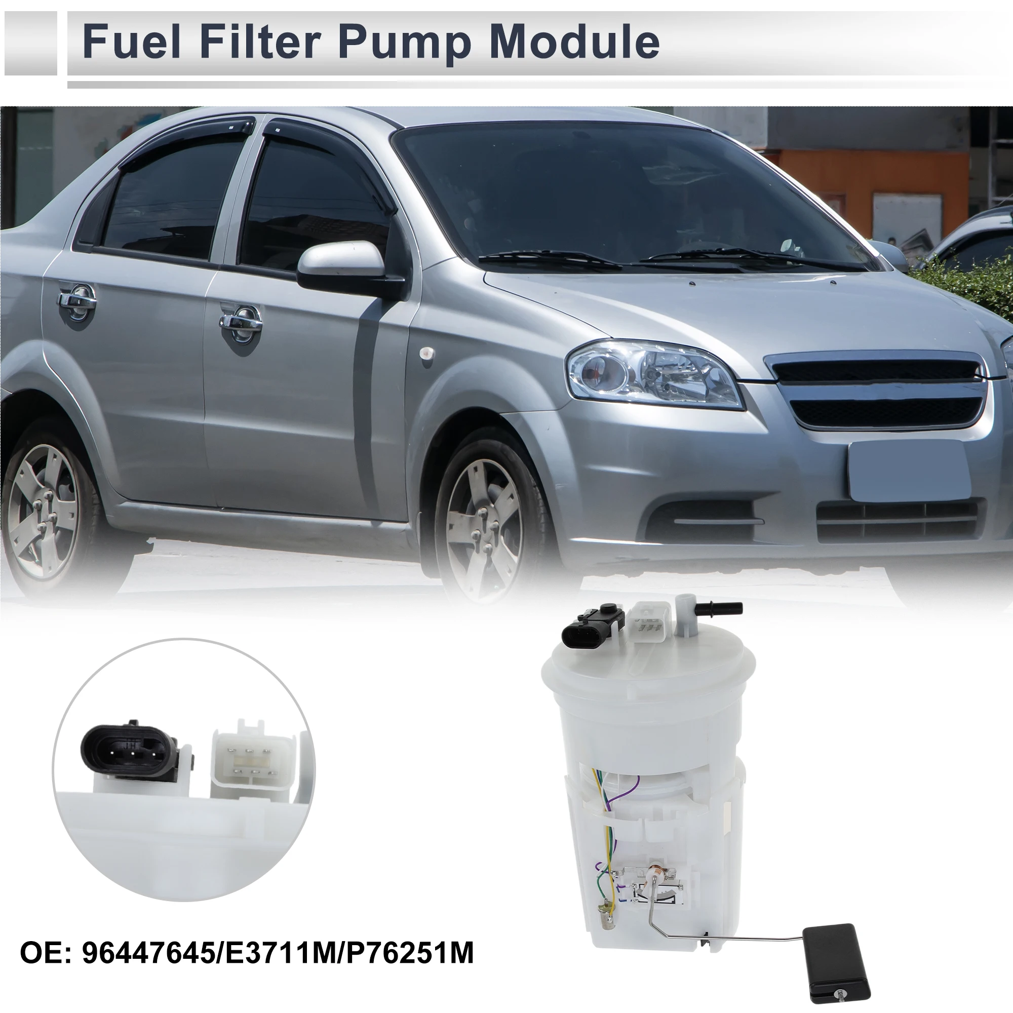 X Autohaux Electric Fuel Pump Assembly for Chevrolet Aveo Aveo 5 2006-2008 L4 1.6L with 1 Tube with Sending Unit No.96447645