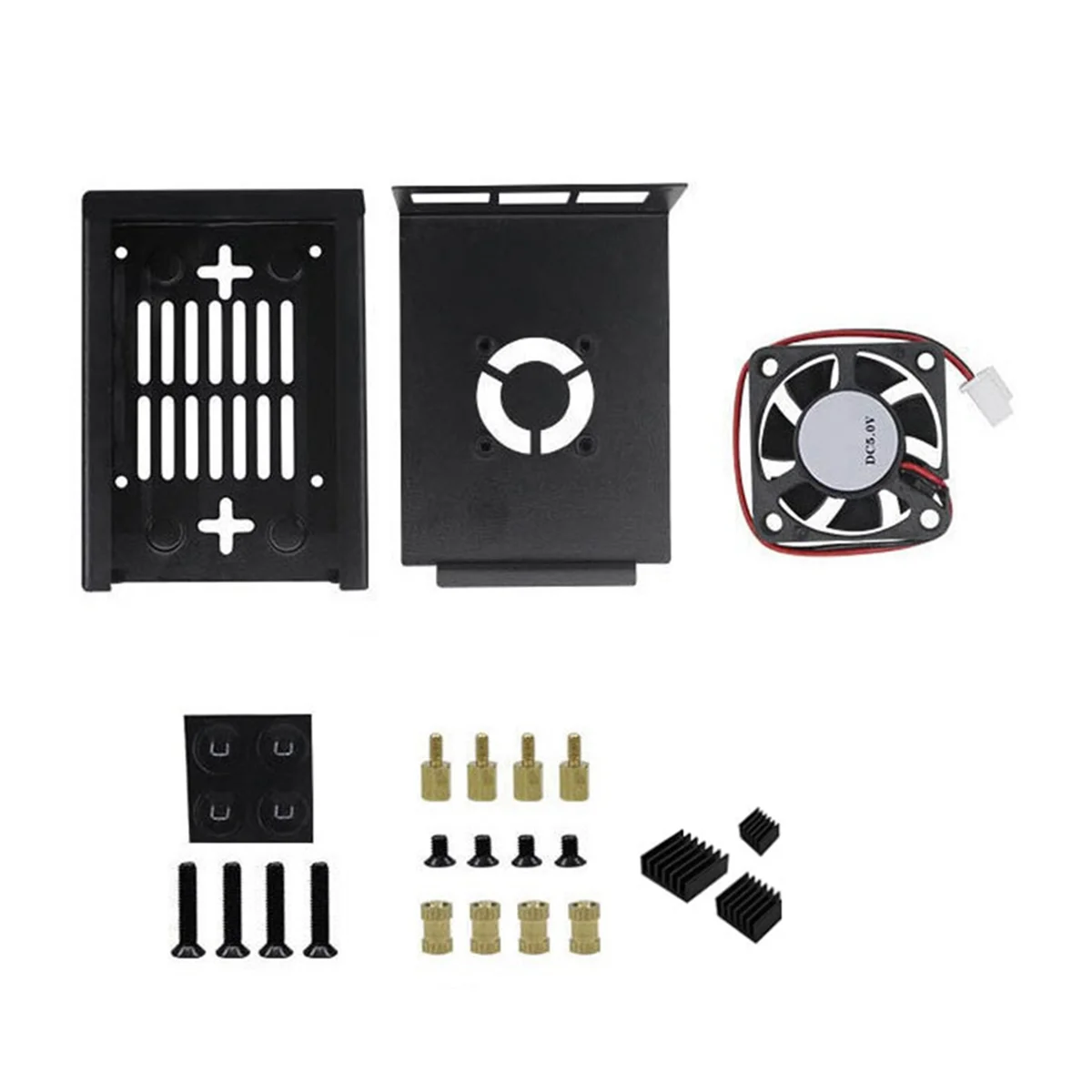 GOB-oFor Orange Pi 5 Pro / Orange Pi 5 Max حافظة واقية معدنية مع مروحة تبريد من الألومنيوم