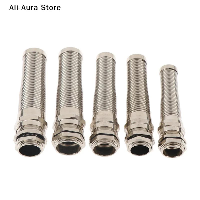 1Pcs IP68 Electrical Waterproof Strain Relief Anti-Bending Nickel-Plated Brass Cable Gland Connector Nylon Metal Cord Grips