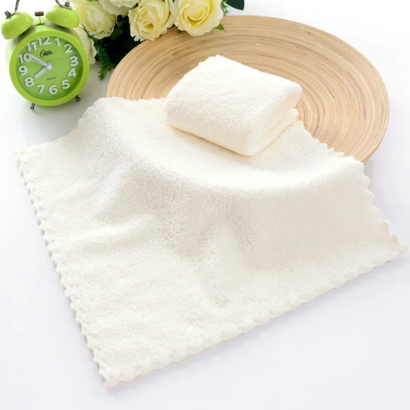 5PCS Suqare Small Hand Towel Beige Multi-functional Polyester Towels For Home Hotel Kitchen Cleaning Dishcloth Towel 25*25cm