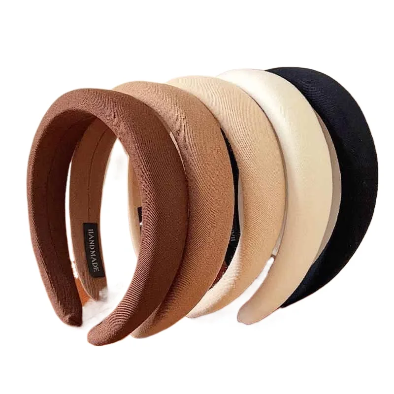 Bandeau en éponge de couleur unie sauvage pour femmes, mode fille, lavage du visage, bord large, bandeau Simple pour cheveux