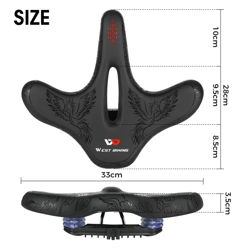 WEST BIKING Bicycle Seat Cushion Comfortable Bicycle Saddle Bike Riding Mountain Bike Big Butt Seat Cushion Bike Parts