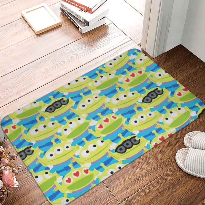 Custom Cartoon Toy Story Aliens Front Door Floor Entrance Mat Outdoor Kitchen Bath Doormat Bedroom Carpet Rug