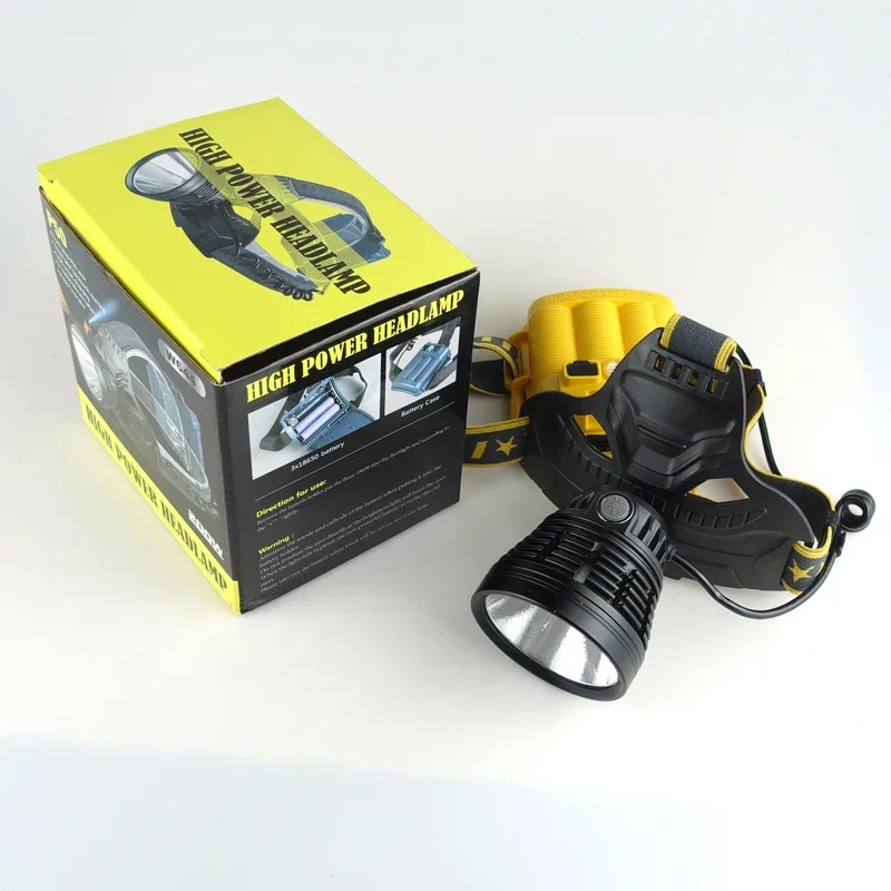 Long Shot Outdoor Headlamp with P50/P70 LED Cree  Super Bright Headlight with Three 18650 Batteries Better for Camping  Fishing