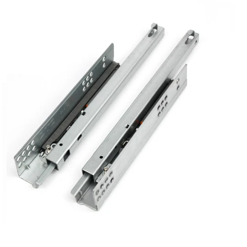Imagen 1 del producto Deslizamiento de cajón de extensión única debajo del soporte Cierre Suave extensión 3/4 fijación de pines de 2 pliegues DTC