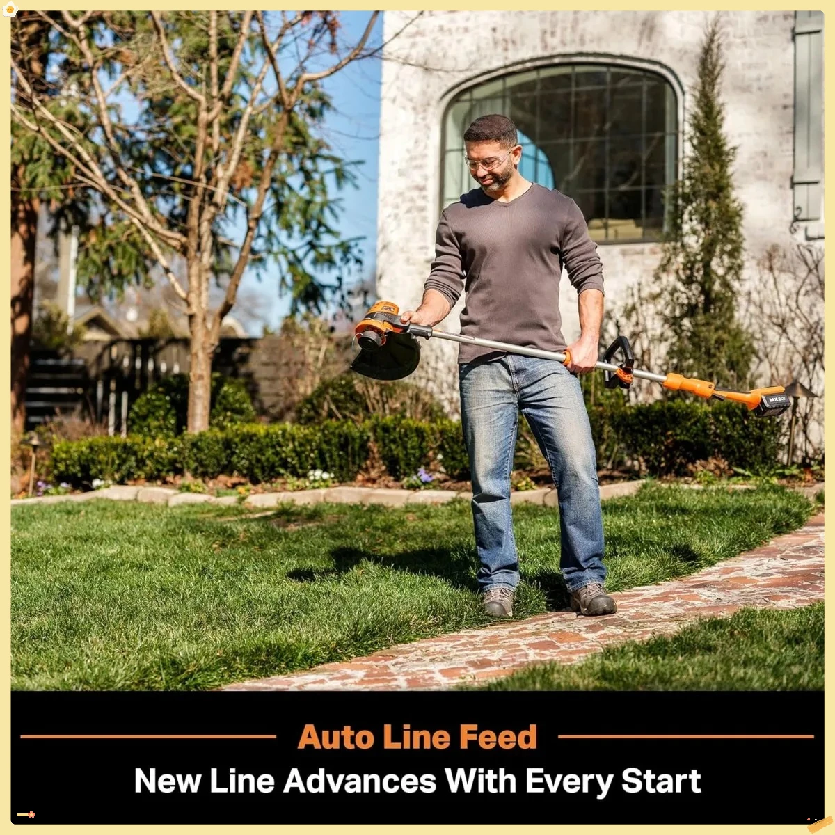 Cortacésped inalámbrico de 48 V y 19", paquete de recortador de hilo inalámbrico de 24 V y 12 pulgadas con baterías y cargadores incluidos