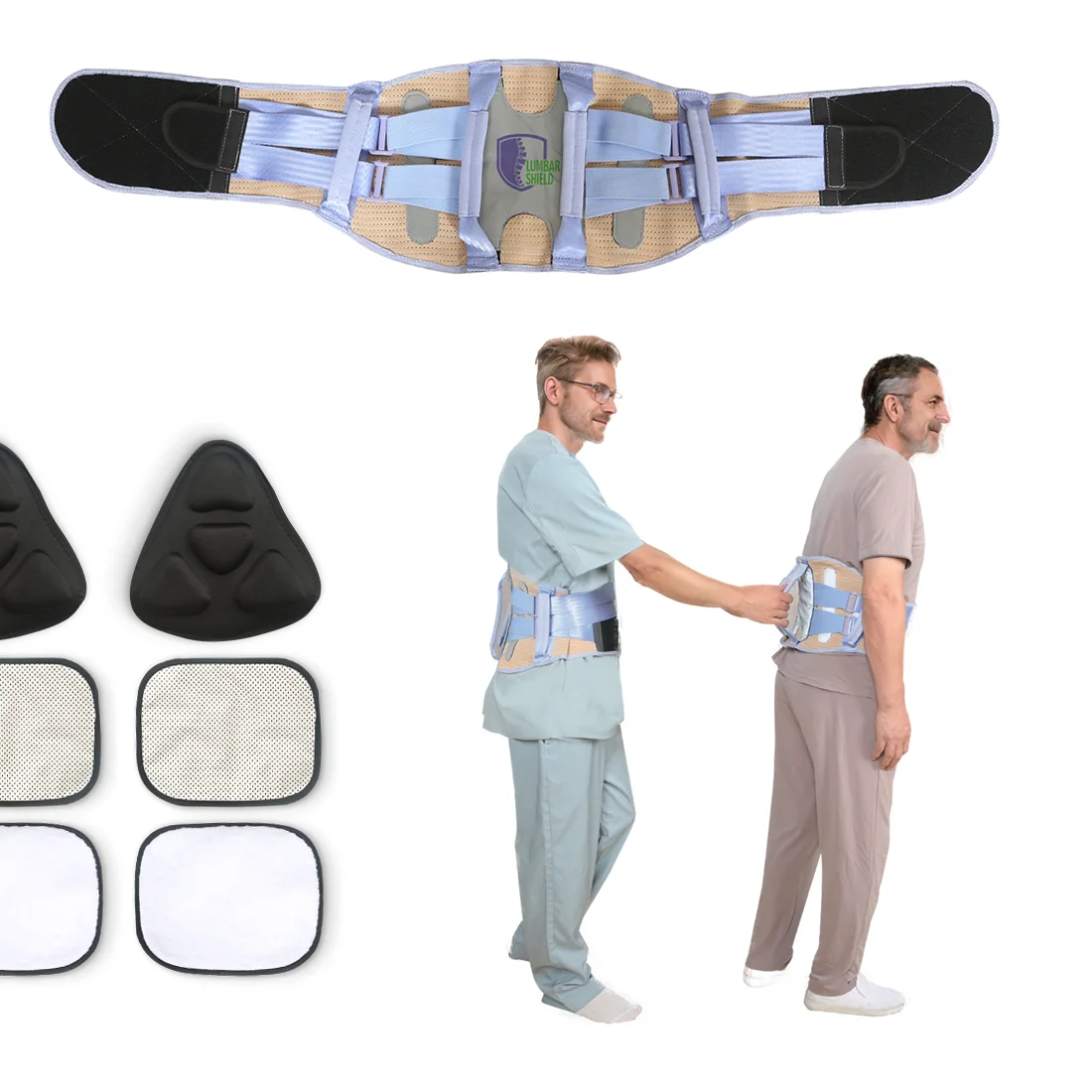 Ehucon Caregiver Gait Belt,Transfer Walking Assist Belt,Lumbar Support Waist Brace for Patient,Back Support Belt for Care Worker