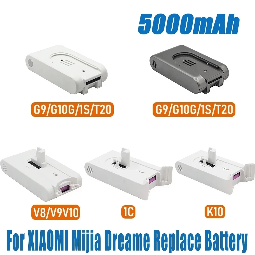 

For Xiaomi Mijia Dreame Replacement Battery 5000mAh Vacuum Cleaner PartsFull Series G9 G10 1S T20 V8 V9 V10 K10 1C Battery