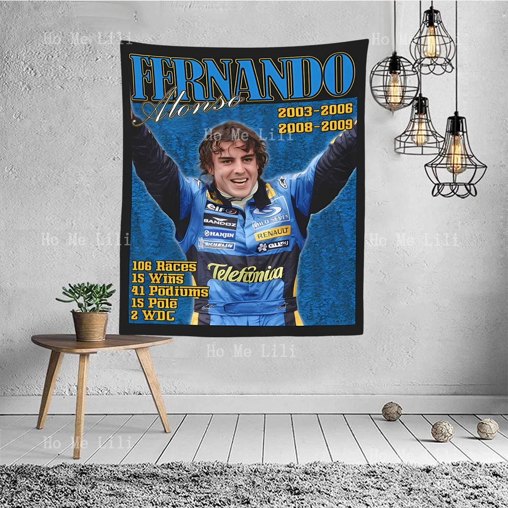 Fernando Alonso Tribute Tapestry Wall Hanging For Bedroom Livingroom Modern Design Tapestries