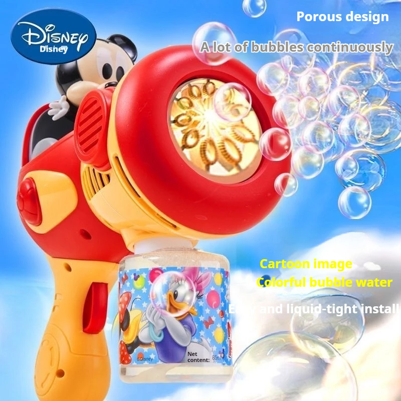 2025 Disney Mickey Electric Bubble Gun Children'S Handheld Multi Hole Bubble Blowing Machine Cartoon Outdoor Play Xmas Kids Toys