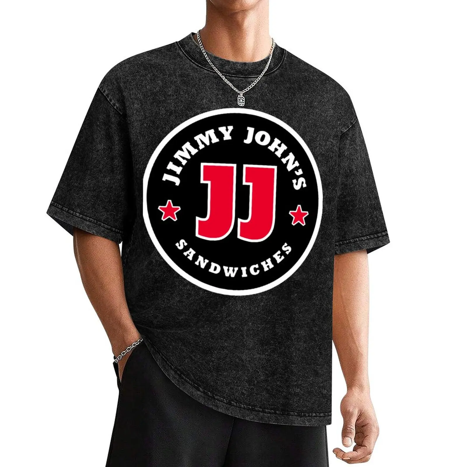 Jimmy John's Sandwiches restaurant logo T-Shirt animal prinfor boys summer top Short sleeve tee luxury clothes men