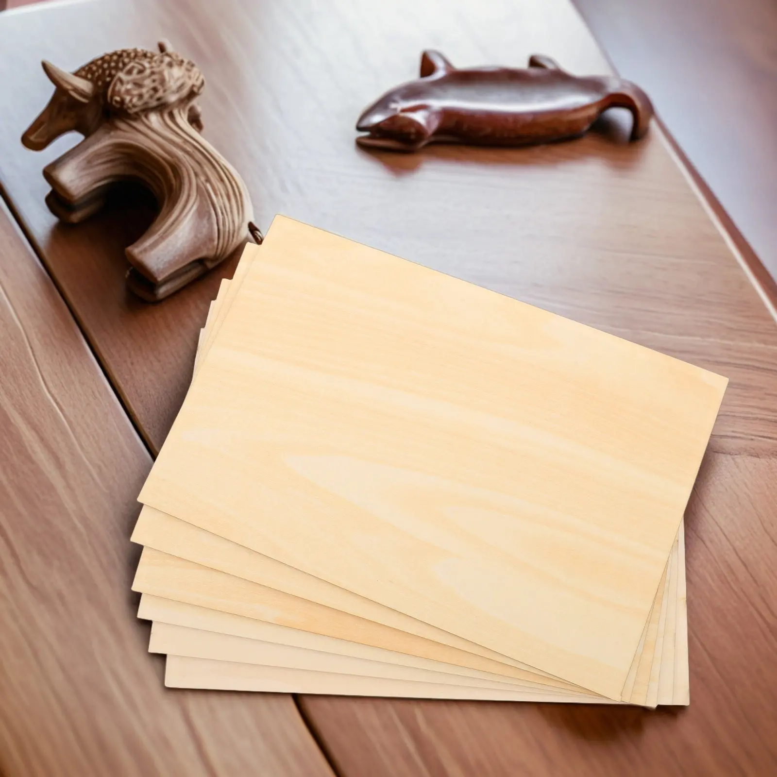 

Набор из 6 универсальных необработанных листов из липы для поделок своими руками: легкие, прочные, прямоугольные деревянные заготовки, идеально подходят для росписи и резьбы