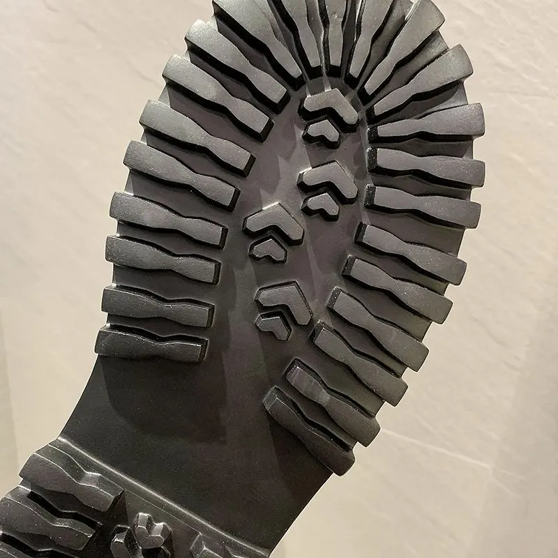 2025 Modische Chunky-Plateau-Motorradstiefel für Damen, Herbst-Winter PU-Leder Kniehohe Stiefel, Punk-Stil mit Dicker Sohle, Lange Botas – Detail 27